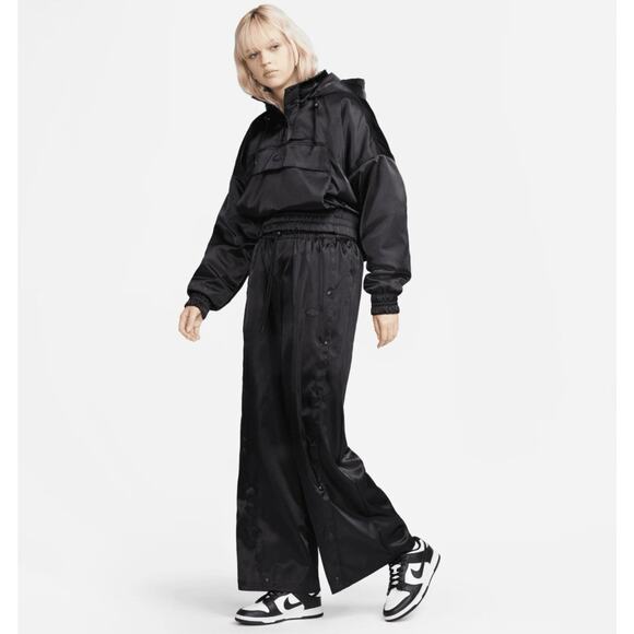 Nike Circa 96 Breakaway Track Pants Black Shiny Dazzle Y2K Womens L DV8092-010 - Picture 1 of 9